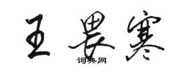 駱恆光王畏寒行書個性簽名怎么寫