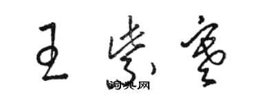 駱恆光王紫寒草書個性簽名怎么寫