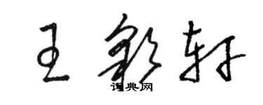 駱恆光王彩軒草書個性簽名怎么寫