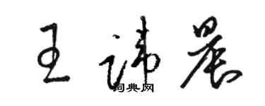 駱恆光王諱晨草書個性簽名怎么寫