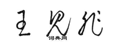 駱恆光王見非草書個性簽名怎么寫