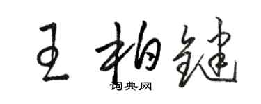 駱恆光王柏鍵草書個性簽名怎么寫