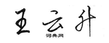 駱恆光王雲升行書個性簽名怎么寫