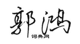 駱恆光郭鴻行書個性簽名怎么寫