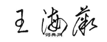 駱恆光王海薇草書個性簽名怎么寫