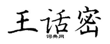 丁謙王話密楷書個性簽名怎么寫