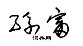 朱錫榮孫富草書個性簽名怎么寫