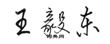 駱恆光王毅東行書個性簽名怎么寫