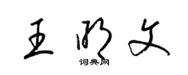 梁錦英王明文草書個性簽名怎么寫