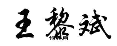 胡問遂王黎斌行書個性簽名怎么寫