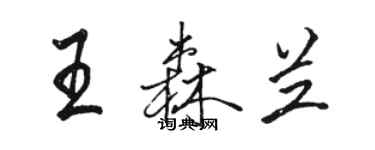 駱恆光王森蘭行書個性簽名怎么寫