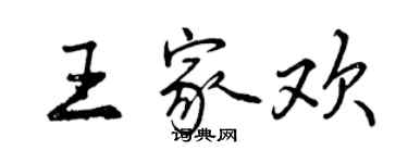 曾慶福王家歡行書個性簽名怎么寫