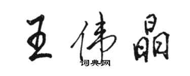 駱恆光王偉晶行書個性簽名怎么寫