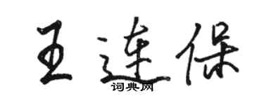 駱恆光王連保行書個性簽名怎么寫