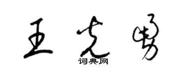 梁錦英王光勇草書個性簽名怎么寫