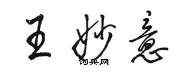 駱恆光王妙意行書個性簽名怎么寫