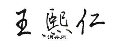 駱恆光王熙仁行書個性簽名怎么寫