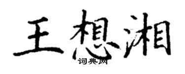 丁謙王想湘楷書個性簽名怎么寫