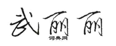 駱恆光武麗麗行書個性簽名怎么寫