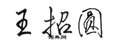 駱恆光王招圓行書個性簽名怎么寫