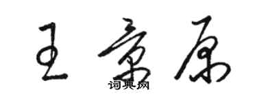 駱恆光王景原草書個性簽名怎么寫