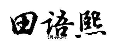 胡問遂田語熙行書個性簽名怎么寫