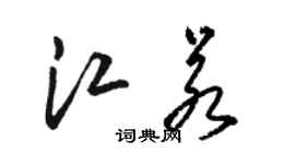 駱恆光江若草書個性簽名怎么寫