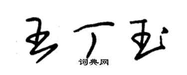 朱錫榮王丁玉草書個性簽名怎么寫