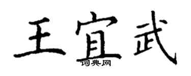 丁謙王宜武楷書個性簽名怎么寫