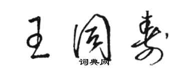 駱恆光王同壽草書個性簽名怎么寫