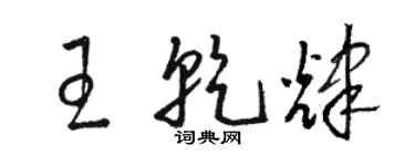 駱恆光王乾輝草書個性簽名怎么寫