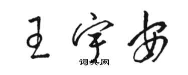 駱恆光王宇安草書個性簽名怎么寫