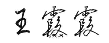 駱恆光王霞霞行書個性簽名怎么寫