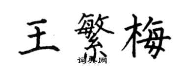 何伯昌王繁梅楷書個性簽名怎么寫