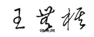 駱恆光王無棋草書個性簽名怎么寫