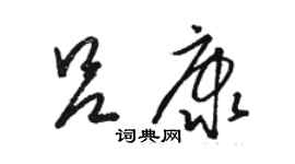 駱恆光呂康草書個性簽名怎么寫