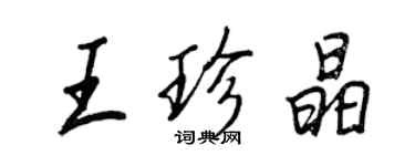 王正良王珍晶行書個性簽名怎么寫