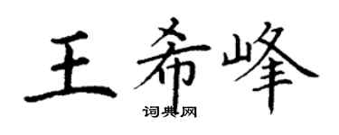 丁謙王希峰楷書個性簽名怎么寫