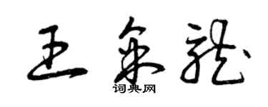 曾慶福王采龍草書個性簽名怎么寫