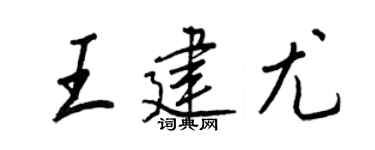 王正良王建尤行書個性簽名怎么寫