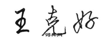 駱恆光王克好行書個性簽名怎么寫