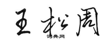 駱恆光王松周行書個性簽名怎么寫
