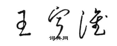 駱恆光王寧淮草書個性簽名怎么寫