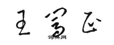 駱恆光王闖正草書個性簽名怎么寫