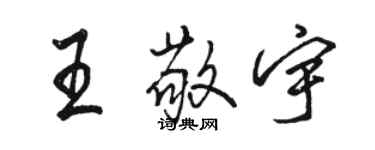 駱恆光王敬宇行書個性簽名怎么寫