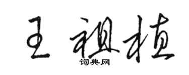 駱恆光王祖植草書個性簽名怎么寫