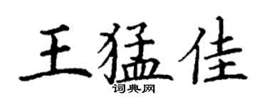 丁謙王猛佳楷書個性簽名怎么寫