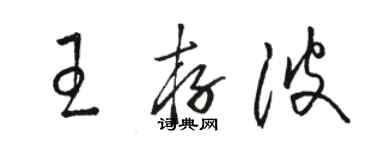 駱恆光王存波草書個性簽名怎么寫