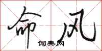 駱恆光命風行書怎么寫