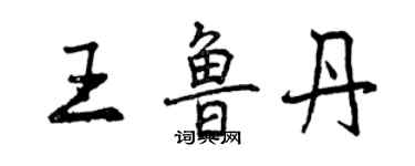 曾慶福王魯丹行書個性簽名怎么寫